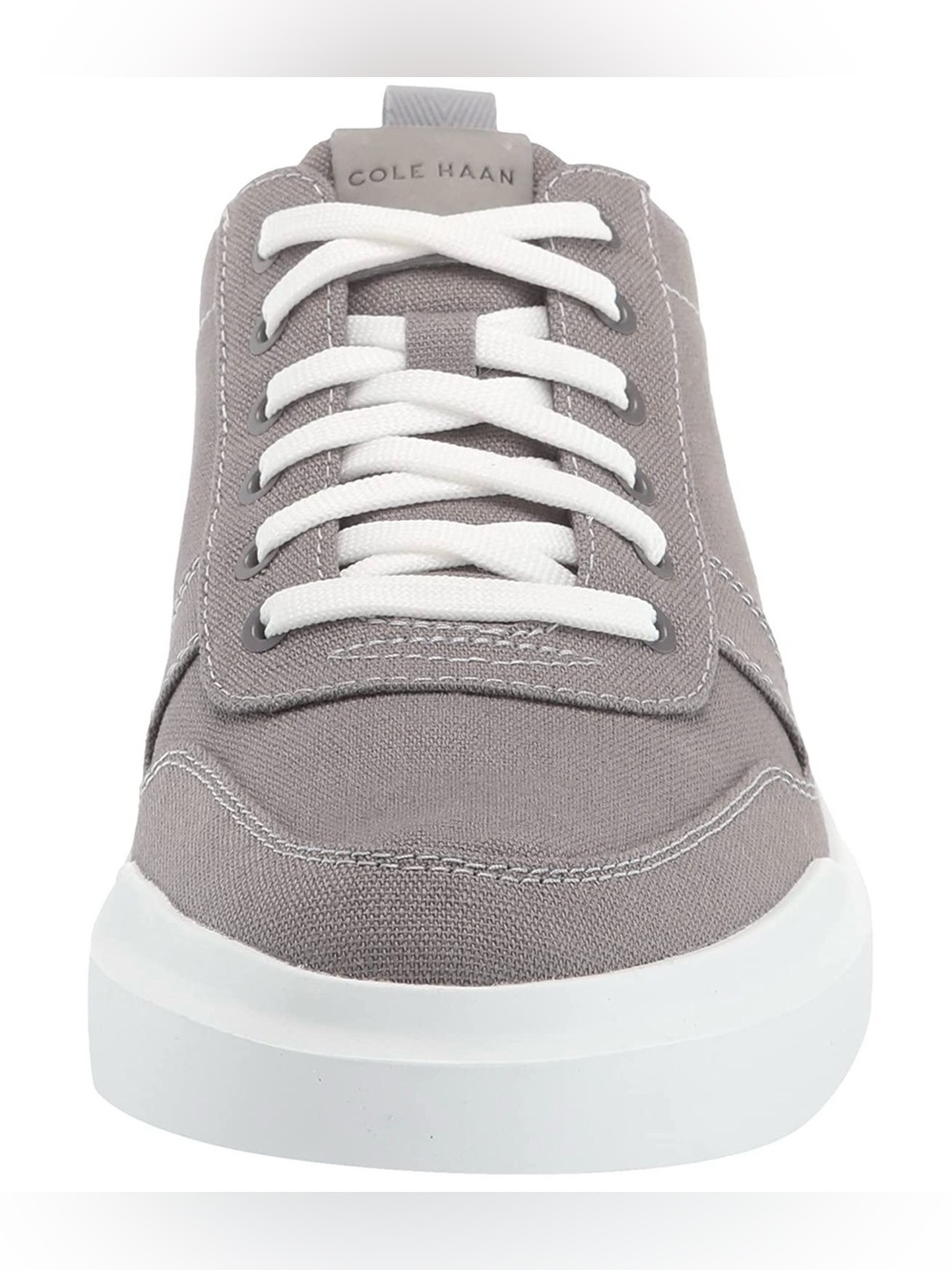 Cole Haan Men’s Gray Canvas Low-Top Sneakers with White Sole - Picture 2 of 16